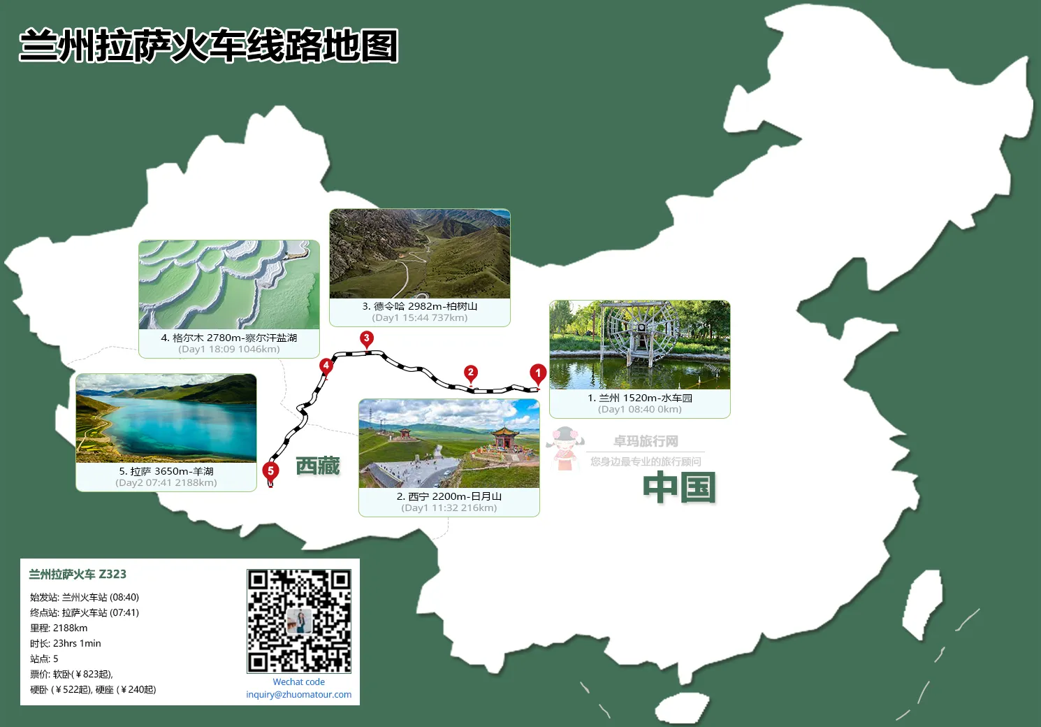 兰州至拉萨火车路线图:从甘肃省会通往西藏圣城