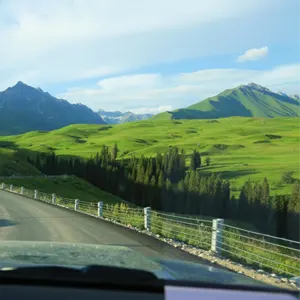 唐布拉草原路上的风景